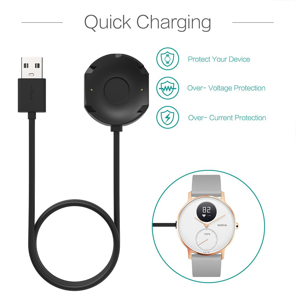TUSITA Charger for Withings Steel HR & Nokia Steel HR - 1M Length, Fast Charging, Durable Design